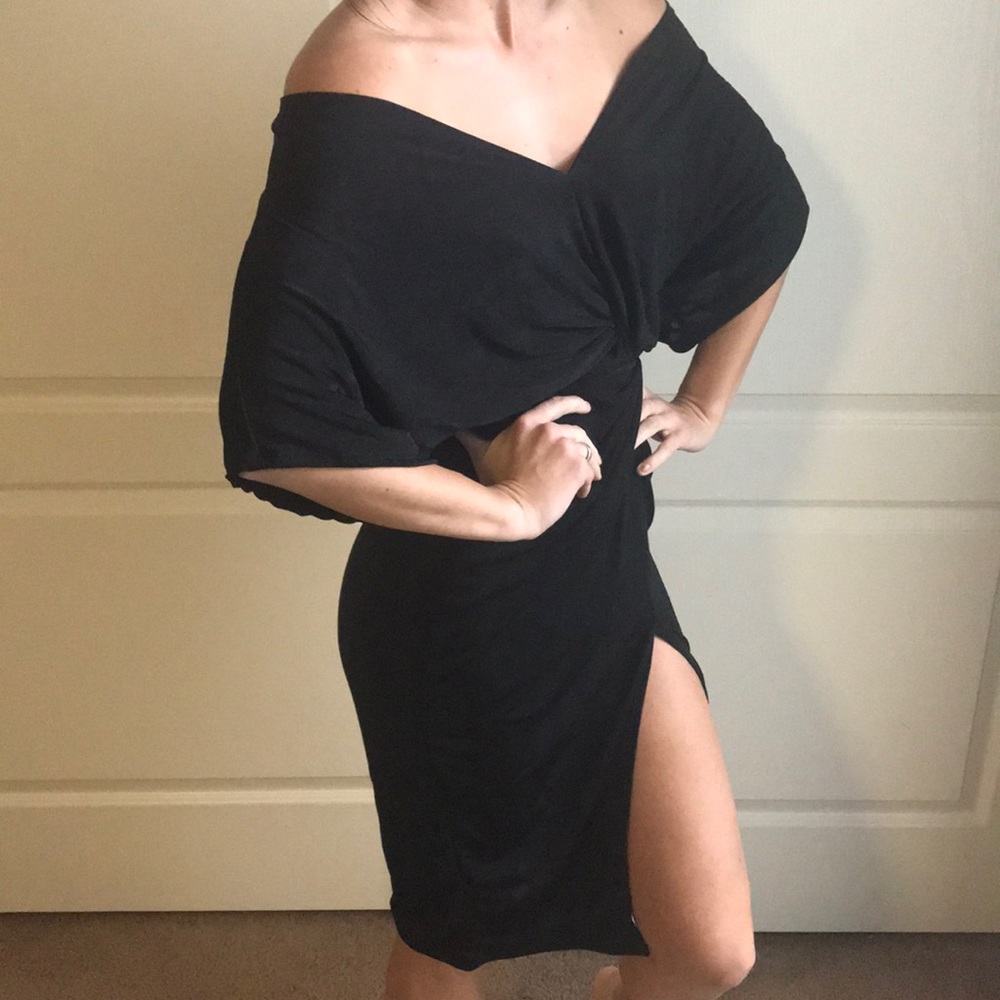 Off the shoulder sexy black dress